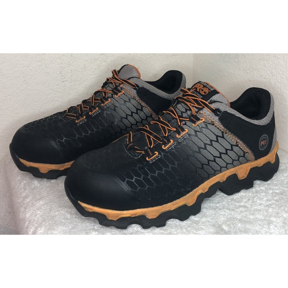 Timberland PRO Men's Low Steel-Toe Black Lace Up Work Boot Anti-Fatigue Size 8W